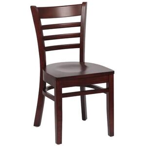 Royal Industries ROY 8001 W Side Chair w/ Ladder Back - Beechwood, Walnut Finish