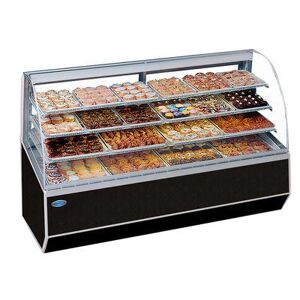 "Federal SN77 Series '90 77"" Self Service Bakery Case w/ Curved Glass - (3) Levels, 120v, Black"
