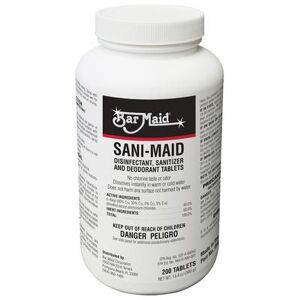 Bar Maid DIS-207 Quaternary Sanitizer Tablets, 200 Tablets per Bottle