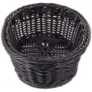 "Tablecraft M2474 Ridal Collection Oval Woven Bread Basket - 9 1/4"" x 6 1/4"", Poly Cord, Black"