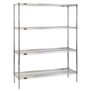 Eagle Group 2460C74-X Red-i-Pak Chrome Wire Shelf Kit - 60""W x 24""D x 74""H, Silver"