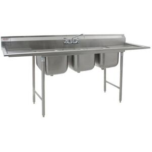 Eagle Group 414-16-3-18 90"" 3 Compartment Sink w/ 16""L x 20""W Bowl, 13 1/2"" Deep, Stainless Steel"