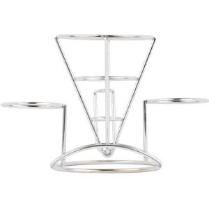 "GET 4-96282 4 1/4"" Round Wire Fry Cone Basket w/ (2) Condiment Holders - 6""H, Stainless Steel"