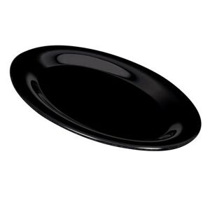 "GET OP-950-BK 9 3/4"" x 7 1/4"" Oval Black Elegance Platter - Melamine, Black, 24/Case"