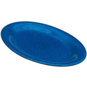 "GET OP-950-TB 9 3/4"" x 7 1/4"" Oval Texas Blue Platter - Melamine, Blue"