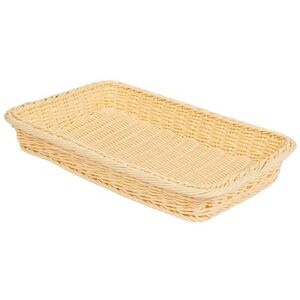 "GET WB-1509-N Designer Polyweave Baskets Rectangular Bread & Bun Basket, 18"" x 12 1/4"", Polypropylene, Natural, Beige"