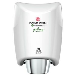 World Dryer K-974P2 SMARTdri Automatic Hand Dryer w/ 10 Second Dry Time - White Aluminum, 120v