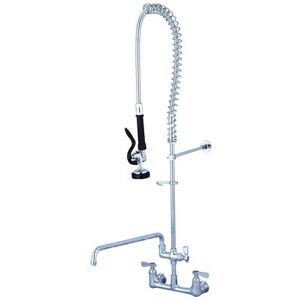 "FLO FLO-98814 Wall Mount Pre Rinse Unit w/ Add On Faucet & 44"" Hose, 1/2"" NPT Female Threads, 14"" Spout, Chrome"