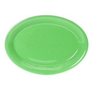 "Tuxton CTH-1142 11 1/2"" x 8 3/4"" Oval ConcentrixÂ© Platter - Ceramic, Cilantro, 1 Dozen, Green"