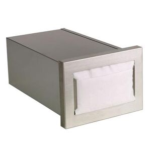 "Dispense-Rite CMND-1 Napkin Dispenser, Built-In, Holds 4 1/2 to 5"" X 6 1/2"" Napkins, Horizontal, Silver"