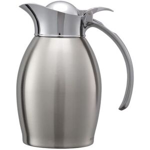 Service Ideas NIC06BS 20 oz Vacuum Carafe w/ Flip Top Lid & Stainless Liner - Brushed Stainless, Silver