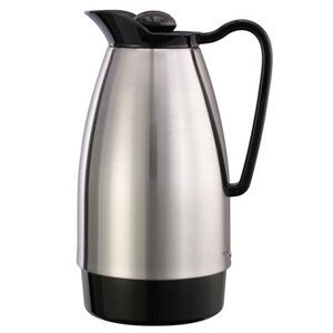 Service Ideas CGC101SS 1 liter Carafe w/ Glass Interior, Brushed Stainless, Black, Silver