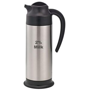 Service Ideas SSN1002PCTET 1 liter Vacuum Carafe w/ Screw On Lid & Stainless Liner - Brushed Stainless, Silver