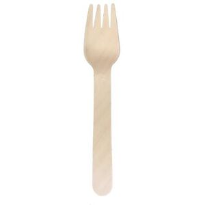 "VerTerra VT-E2-11 6"" Disposable Wooden Fork, Lightweight, Beige"