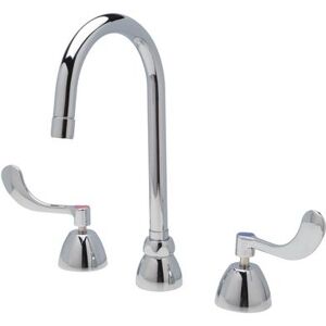 "Zurn Industries Z831B4-XL-17F Deck Mount Lavatory Faucet w/ 5 3/8"" Gooseneck Spout & 1.5 gpm Aerator - Chrome"