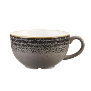 Churchill SPCBCB201 Studio Prints Homespun 8 oz Studio Prints Stackable Cappuccino Cup - Ceramic, Charcoal Black