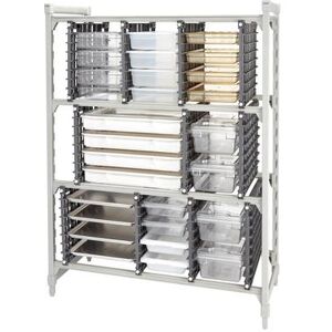 "Cambro CSUNVR24580 Camshelving Storage Rack - 19 1/2""W x 24 1/8""D x 4""H, Starter Kit"