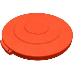 Carlisle 84101124 Bronco Round Flat Top Lid for 10 gal Trash Can - Plastic, Orange