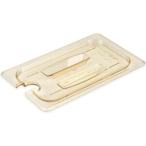 Cambro 40HPCHN150 H-Pan Food Pan Cover - 1/4 Size, Notched with Handle, Non-Stick, Amber, Quarter Size, Yellow