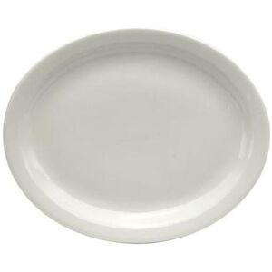 "Oneida F9000000359 Oval Buffalo Platter - 11 1/2"" x 9 1/2"", Porcelain, Cream White"