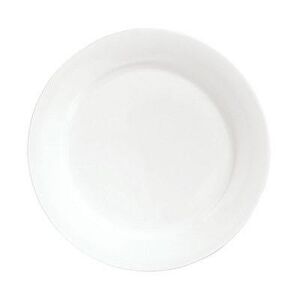 "Libbey 911190001 10 1/2"" Round Dinner Plate, International Pattern & Shape, Ultra White Bone China Body"