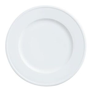 "Libbey 1502-10205 8 1/4"" Round Empire Wide Rim Plate - Porcelain, Bright White"
