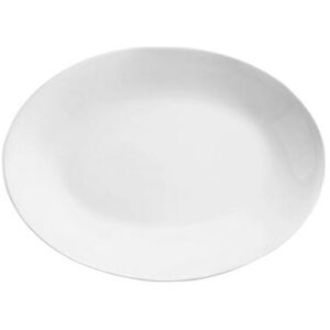 "Libbey 840-540R-15 15 1/4"" Oval Porcelain Platter w/ Rolled Edge, Coupe, Bright White, Porcelana"