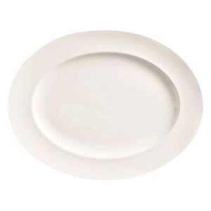 "Libbey BW-1122 13 1/4 x 10 1/4"" Oval Porcelain Platter, Basics Collection, White"