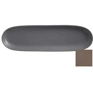 "Libbey DRI-11-S 13 1/4"" x 4"" Oblong Driftstone Tray - Porcelain, Sand, Brown"