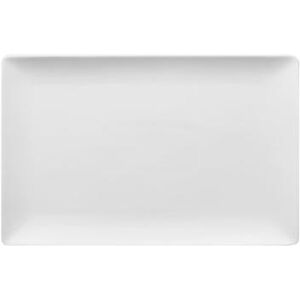 "Libbey SL-26C 12 1/4"" x 8"" Rectangular Slate Coupe Platter - Porcelain, Ultra Bright White"