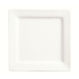 "Libbey SL-6 6 1/4"" Square Plate - Porcelain, Slate, White"
