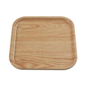 "Yanco WD-2112 Wooden Tray II 11 3/4"" Square Melamine Dinner Plate, Golden Oak, Brown"