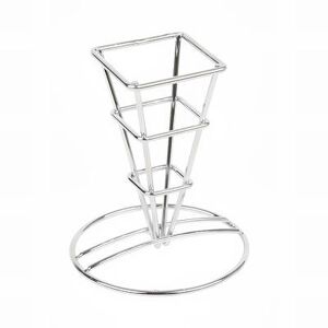 "GET 4-21644 2 1/2"" Square Fry Cone Basket - 5 1/4""H, Chrome, 5.25"" Height, Silver"