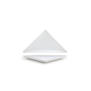 "Front of the House DAP045WHP23 Triangular Mod Plate - 7 1/2"" x 4"", Porcelain, White"
