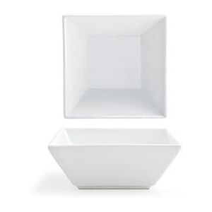 "Front of the House DBO152WHP23 10 oz Square Kyoto Bowl - 4 1/2"" x 4 1/2"", Porcelain, White"