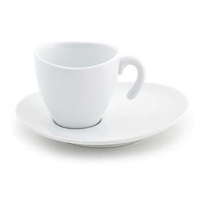 Front of the House DCS009WHP22 2 oz Ellipse Cup & Saucer Set - Porcelain, White