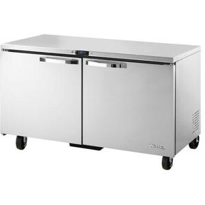 "True TUC-60F-HC~SPEC3 60"" W Undercounter Freezer w/ (2) Sections & (2) Doors, 115v, Silver True Refrigeration"