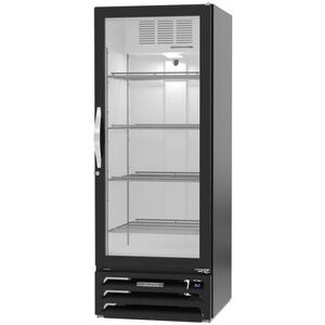 "Beverage Air MMR12HC-1-B 24 1/8"" 1 Section Glass Door Merchandiser, (1) Right Hinge Door, 115v, 4 Shelves, MarketMax, Black"