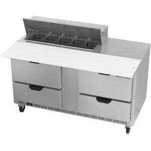 "Beverage Air SPED60HC-10C-4 60"" Sandwich/Salad Prep Table w/ Refrigerated Base, 115v, Stainless Steel"