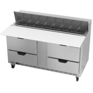 "Beverage Air SPED60HC-16C-4 60"" Sandwich/Salad Prep Table w/ Refrigerated Base, 115v, Stainless Steel"