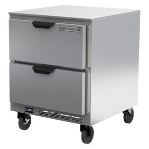"Beverage Air UCFD27AHC-2 27"" W Undercounter Freezer w/ (1) Section & (2) Drawer, 115v, Silver"