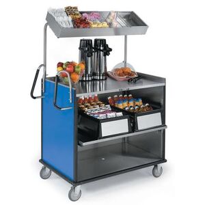 "Lakeside 660 Food Cart w/ Overshelf, 49""L x 28 1/4""W x 72 1/4""H, Royal Blue"