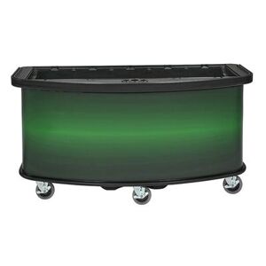 "Cambro CVC75BW12 75""W Open Well Vending Cart w/ Umbrella Hole - Polyethylene, Green, 75"" x 33-1/2"" x 38-3/4"""