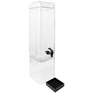 Cal-Mil 1112-3 3 Gallon Square Glass Beverage Dispenser w/ Ice Chamber - Clear