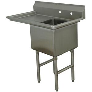 "Advance Tabco FC-1-1824-24L 44 1/2"" 1 Compartment Sink w/ 18""L x 24""W Bowl, 14"" Deep, Stainless Steel"