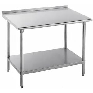 "Advance Tabco FLG-3010 120"" 14 ga Work Table w/ Undershelf & 304 Series Stainless Top, 1 1/2"" Backsplash, Stainless Steel"