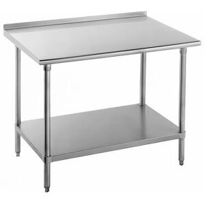 "Advance Tabco FSS-367 84"" 14 ga Work Table w/ Undershelf & 304 Series Stainless Top, 1 1/2"" Backsplash, Stainless Steel"