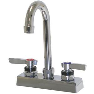 "Advance Tabco K-62 Deck Mount Faucet - 3 1/2"" Gooseneck Spout, 4"" Centers, Lead Free, Chrome"