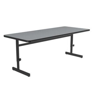 "Correll CSA3072-15-09-09 Rectangular Adjustable Height Work Station, 72""W x 30""D - Gray Granite/Black T-Mold"