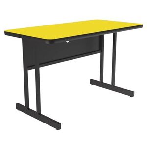 "Correll WS2460-38-09-09 Rectangular Desk Height Work Station, 60""W x 24""D - Yellow/Black T-Mold"